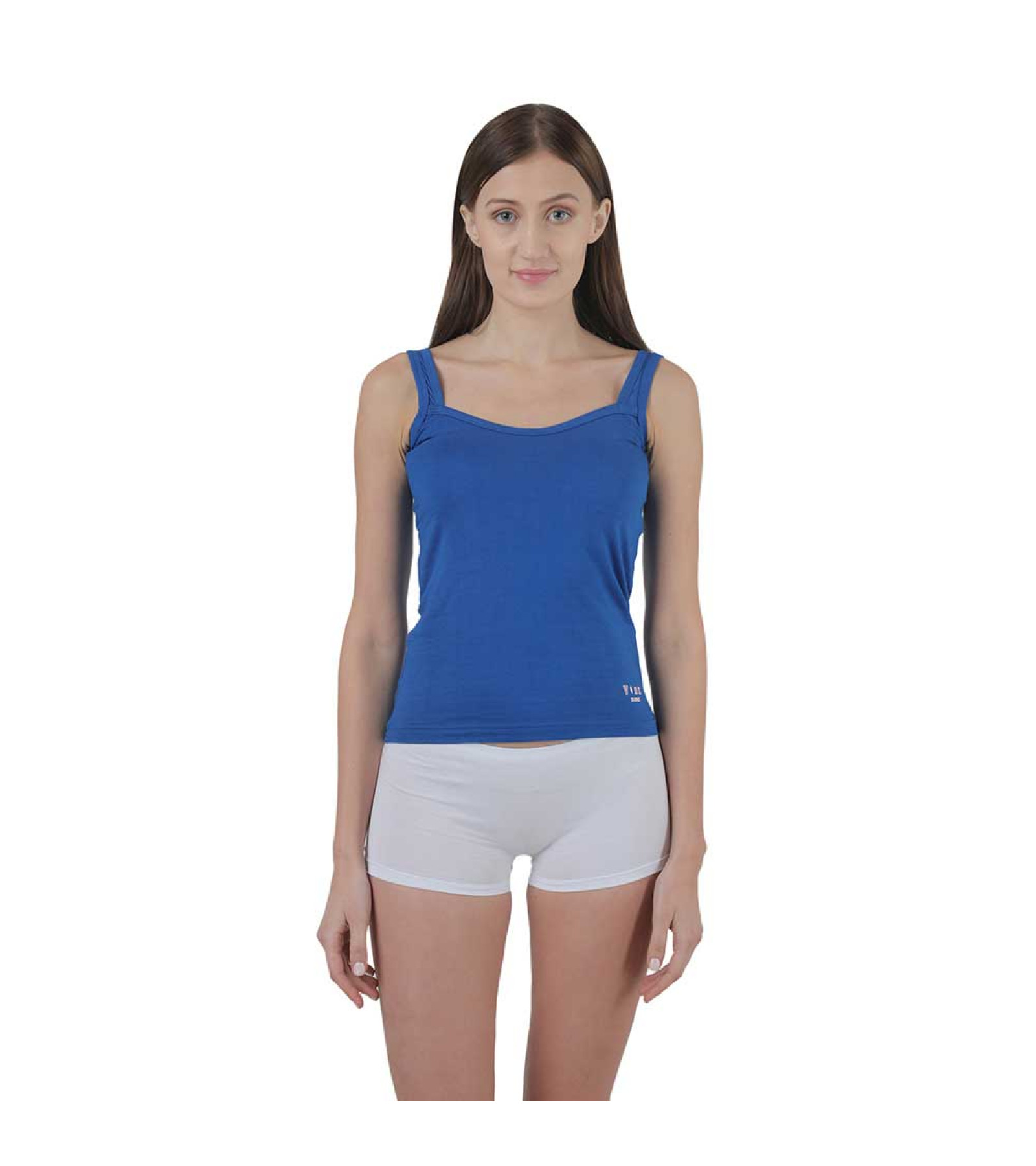 Vink Women's Cotton Camisole Blue with V Neck